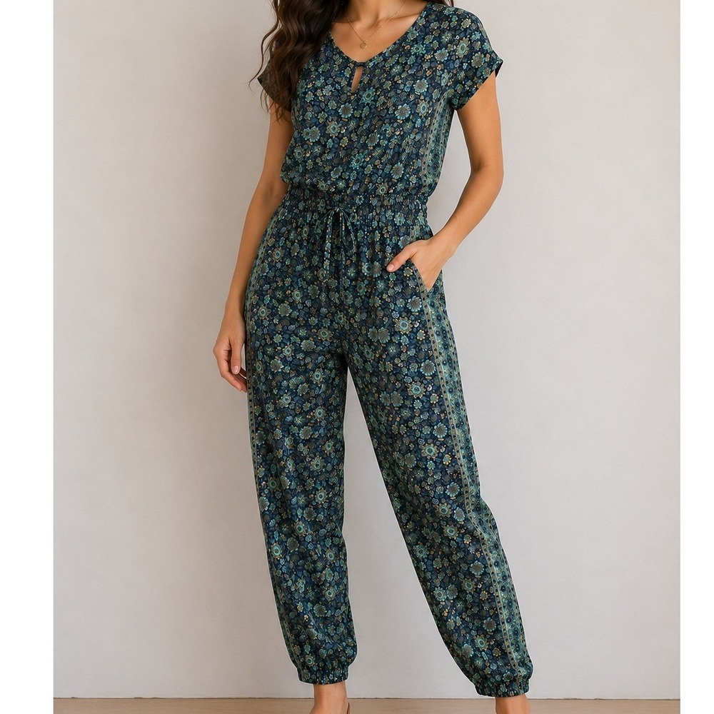 Earthbound Trading Co Floral Jumpsuit Hippie Boho Festival Indie Cottagecore